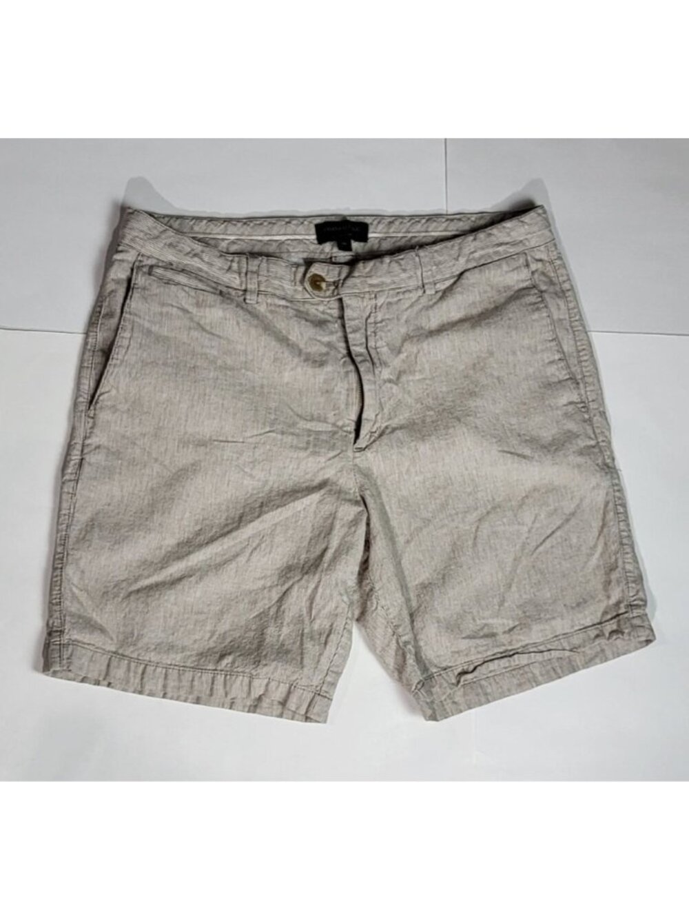 Banana Republic Mens Linen-Blend Casual Preppy Beach Summer Neutral Shorts 36
